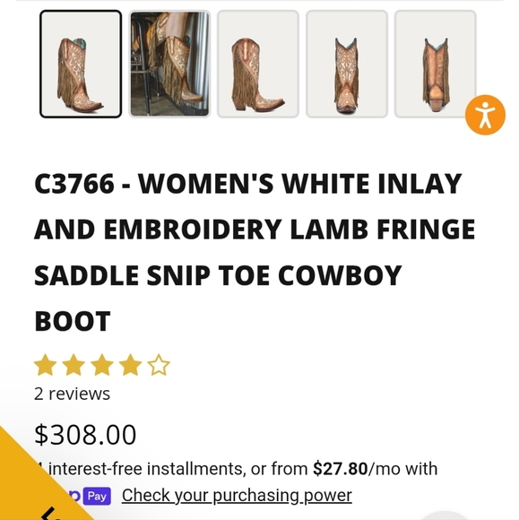 Fringed Western Cowboy Boots - Picture 6 of 6